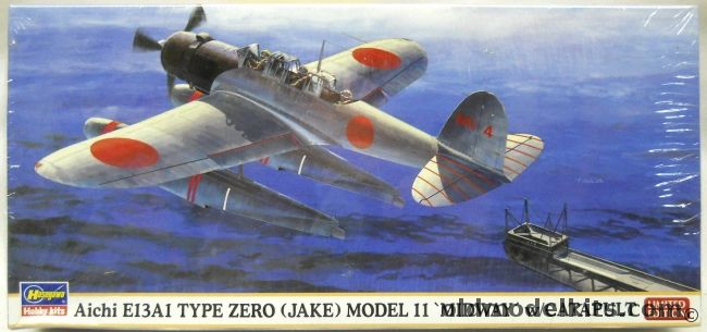 Hasegawa 1/72 Aichi E13A1 Type Zero Jake Model 11 Battle Of Midway With Catapault - Limited Edition, 01996 plastic model kit